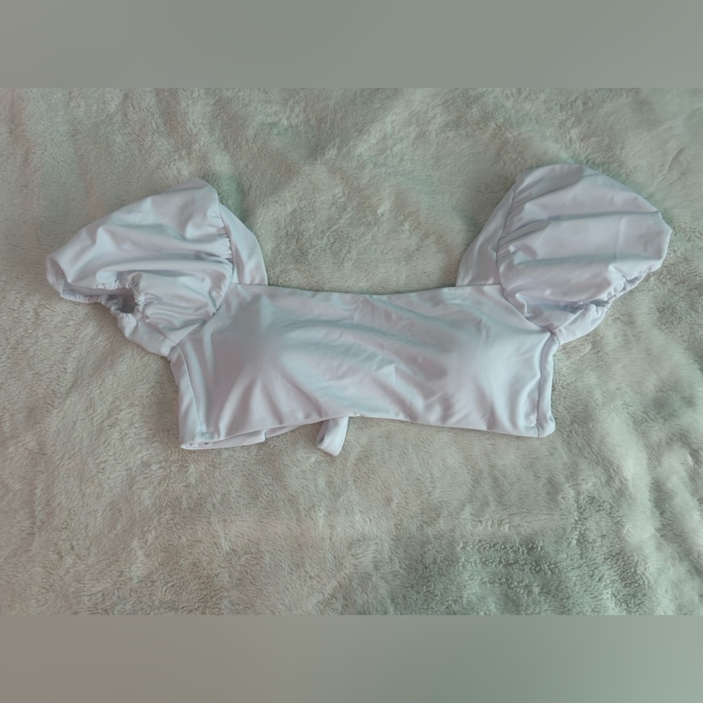 White bathing suit top
